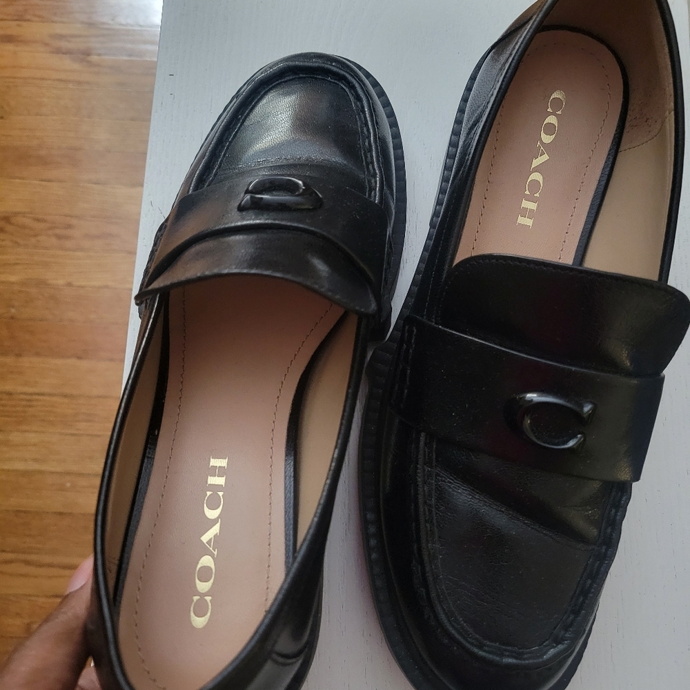Coach Black Leather Loafers